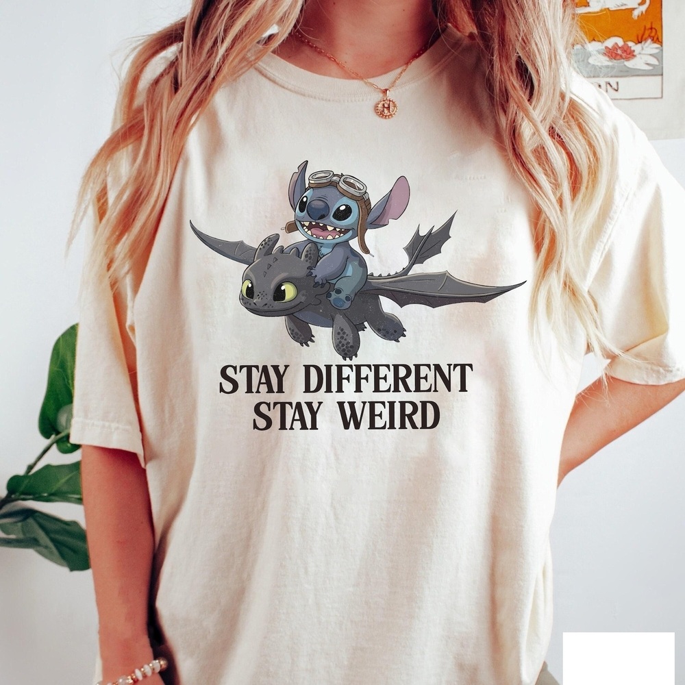 Stitch And Toothless Shirt, Stay Different Stay Weird Shirt
